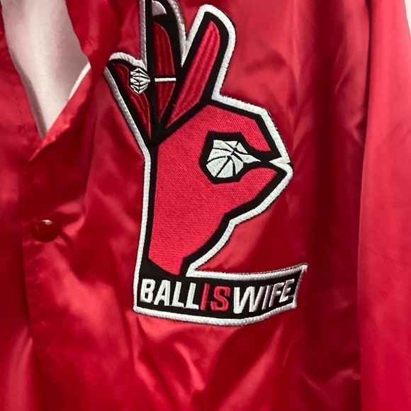 Ball Is Wife Red Womens XL Button Up Jacket - Picture 4 of 11
